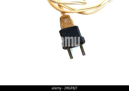 Old Vintage Two Pronged Electrical  Plug Stock Photo