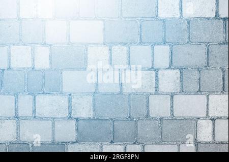 Surface of multi-colored paving slabs. Beautiful pattern, background close-up Stock Photo