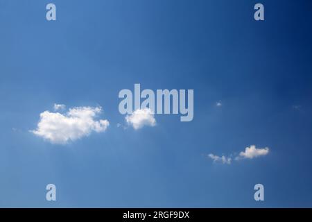 Small White Clouds in Blue Sky Greece Stock Photo