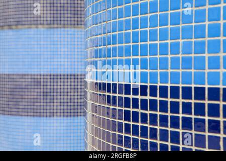 Blue tiled walls Stock Photo