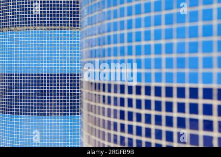 Blue tiled walls Stock Photo