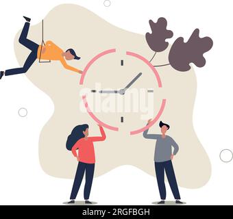 Time management or project management to control team to complete tasks or strategic planner to manage resources to complete work in deadline.flat vec Stock Vector
