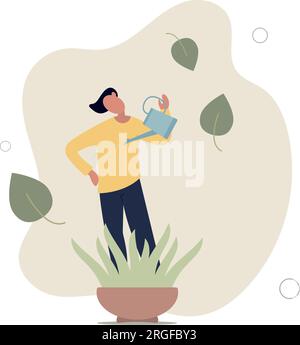 Personal development, self improvement or career growth, coaching or training to success, motivation to growing, develop skill or attitude concept.fla Stock Vector