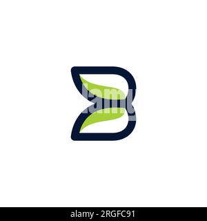 Letter B Leaf Logo Design. B Initial vector Stock Vector