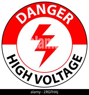 Floor Sign, Danger High Voltage Stock Vector