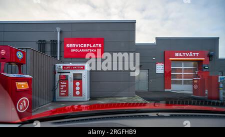 Gothenburg, Sweden - January 03 2023: Looking at a service station at a Circle K gas station Stock Photo