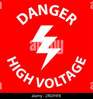Floor Sign, Danger High Voltage Stock Vector