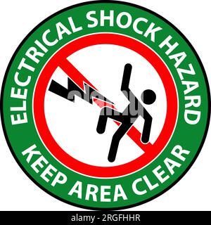 Floor Sign Electrical Shock Hazard - Keep Area Clear Stock Vector