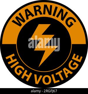 Floor Sign, Warning High Voltage Stock Vector
