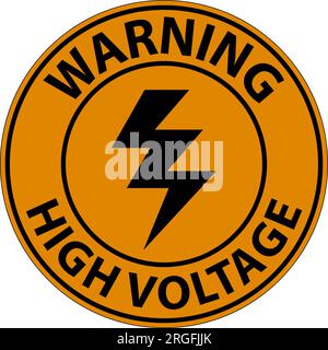 Floor Sign, Warning High Voltage Stock Vector