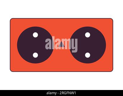 Electrical outlets flat line color isolated vector object Stock Vector