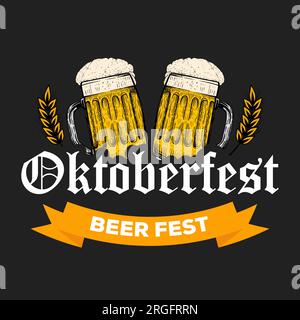 hand drawn oktoberfest festival illustration vector design Stock Vector