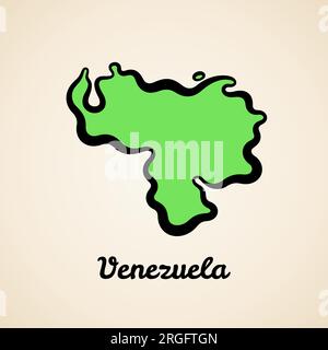 Stylized simple outline map of Venezuela Stock Vector Image & Art - Alamy