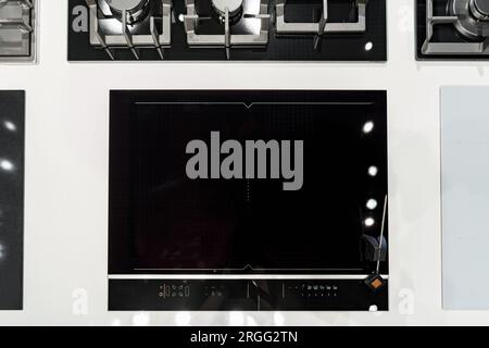 Modern cooking stoves on display in the store Stock Photo