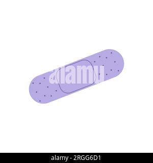 groovy purple bandaid. Vector illustration flat on white isolated background Stock Vector
