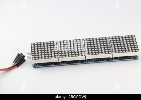 LED dot matrix display module for making electronic projects isolated on white background Stock Photo