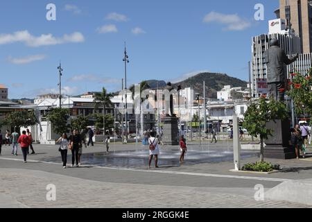 Le Caudan Waterfront is a commercial development in Port Louis, the capital city of Mauritius. Stock Photo