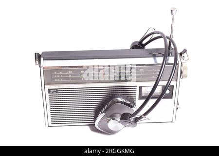 Old Transistor Radio isolated on the white background Stock Photo - Alamy