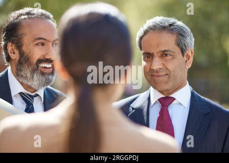 Business colleagues talking Stock Photo