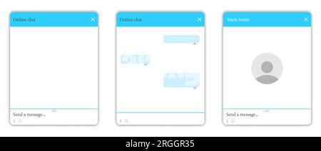 Set of online chat bot virtual assistant template. Customer support Stock Vector