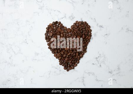Coffee beans in heart shape Stock Photo