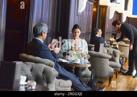 Businesspeople meeting at cafe Stock Photo