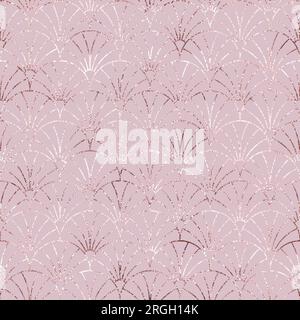 Art deco seamless pattern. Repeating abstract geometric background. Modern geometry lattice. Repeated elegant flowers graphic. Gingko florals trellis Stock Vector