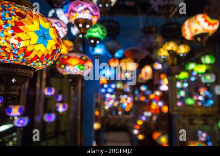 Mosaic lamps in store Stock Photo