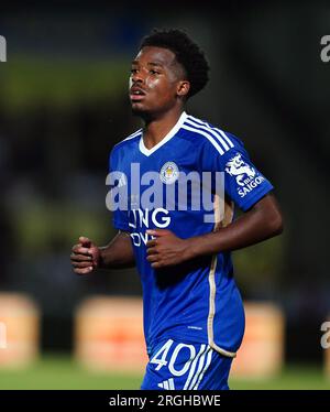 Wanya Marcal-Madivadua of Leicester City warms up ahead of the Sky Bet ...