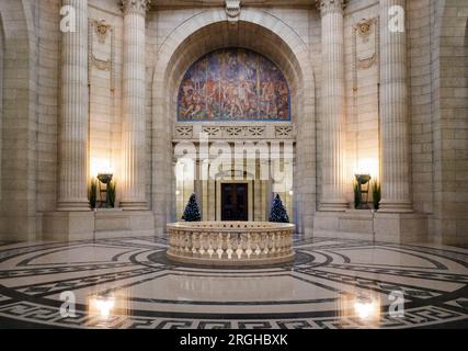 Winnipeg, Manitoba, Canada - 11 21 2014: Part of the interior of the Rotunda, the ipressive chamber in Manitoba Legislature building. Rotunda, the Stock Photo