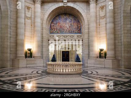 Part of the interior of the Rotunda, the ipressive chamber in Manitoba Legislature building in Winnipeg city, capital of province of Manitoba, Canada Stock Photo