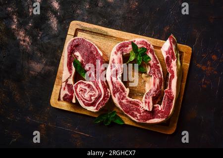 Cattle Beef ribs prepared on the table Stock Photo