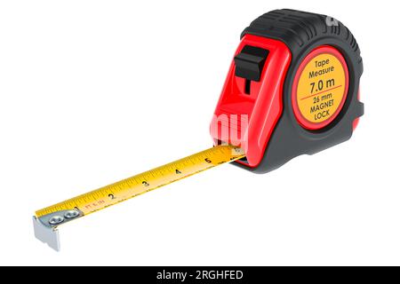 Tape measure, 3D rendering isolated on white background Stock Photo