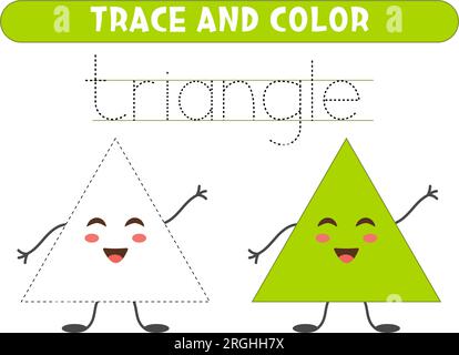 Tracing shapes worksheet for kindergarten and preschool kids for ...