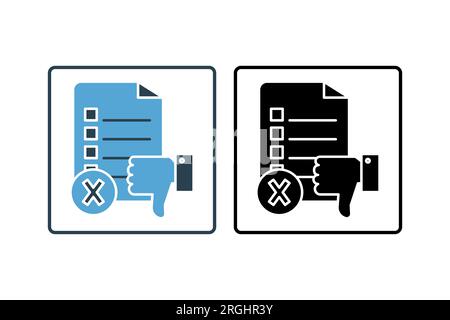 Disapproval Icon. Icon related to survey. solid icon style. Simple vector design editable Stock Vector
