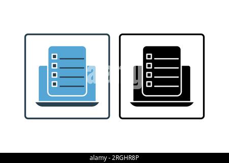 Online Survey Icon. Icon related to survey. solid icon style. Simple vector design editable Stock Vector