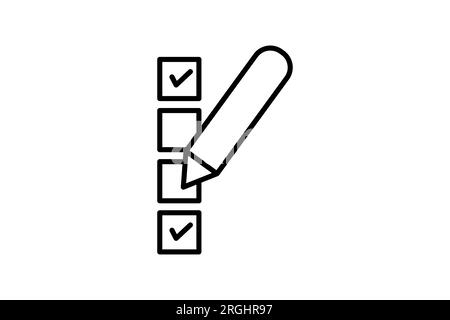 Voting Icon. Icon related to survey. line icon style. Simple vector design editable Stock Vector