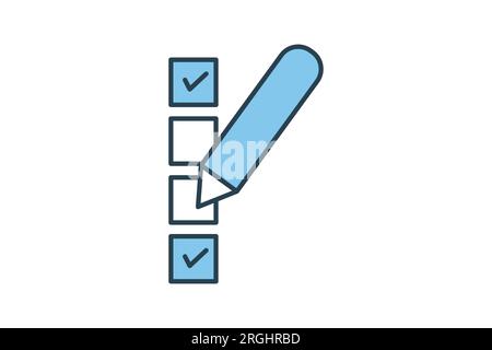Voting Icon. Icon related to survey. flat line icon style. Simple vector design editable Stock Vector
