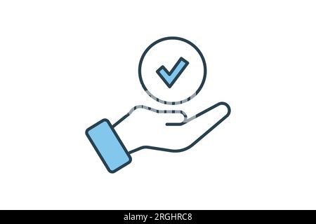 Agree Icon. Icon related to survey. flat line icon style. Simple vector design editable Stock Vector