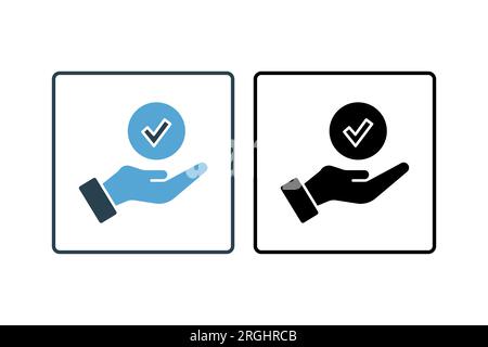 Agree Icon. Icon related to survey. solid icon style. Simple vector design editable Stock Vector