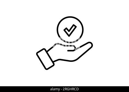 Agree Icon. Icon related to survey. line icon style. Simple vector design editable Stock Vector