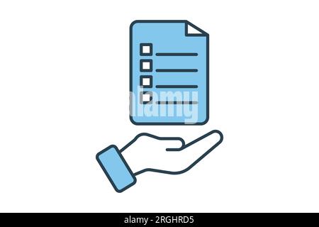 Survey Icon. Icon related to survey. flat line icon style. Simple vector design editable Stock Vector
