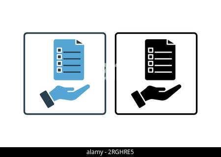 Survey Icon. Icon related to survey. solid icon style. Simple vector design editable Stock Vector