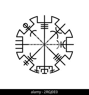 Vegvisir true black outline circle Stock Vector Image & Art - Alamy