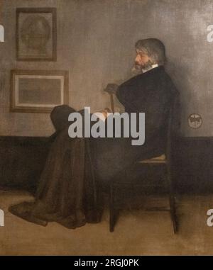 Arrangement in Grey and Black, No. 2: Portrait of Thomas Carlyle done in 1872-73 by James McNeill Whistler Stock Photo