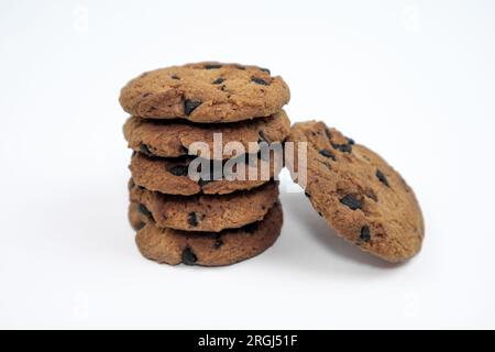 chocolate chip cookies isolated on white background Stock Photo