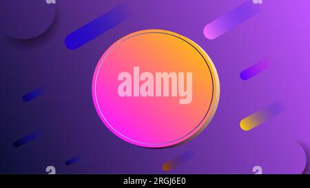 Twilight text placeholder circle frame 3D abstract geometric background Stock Vector