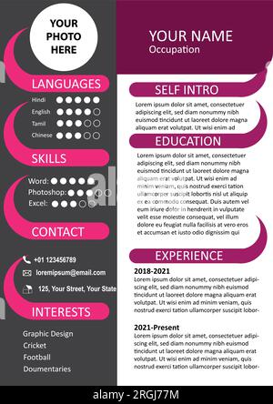 Beautiful modern resume cv template design elegant stylish. Stand apart from the crowd with this stunning resume design and have the maximum impact. Stock Vector