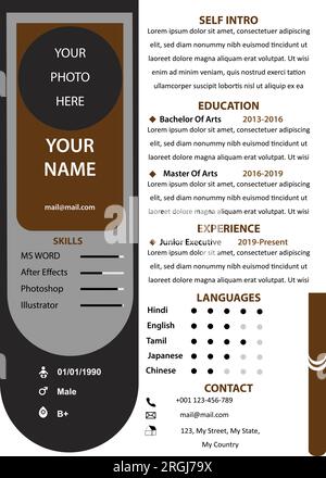 Beautiful modern resume cv template design elegant stylish. Stand apart from the crowd with this stunning resume design and have the maximum impact. Stock Vector