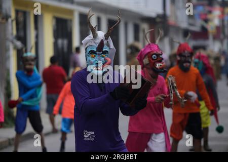 Tixtla, Guerrero, Mexico. 10th Aug, 2023. Members of the dance of the devils from the community of Tixtla Guerrero (Credit Image: © Luis E Salgado/ZUMA Press Wire) EDITORIAL USAGE ONLY! Not for Commercial USAGE! Credit: ZUMA Press, Inc./Alamy Live News Stock Photo